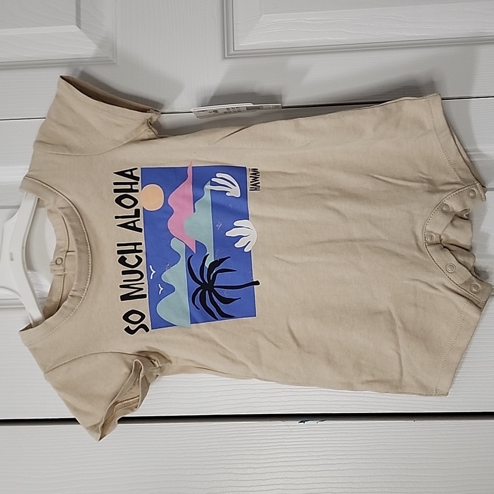 Tan Aloha Graphic Kids Shirt
